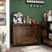 Buffet Cabinet Kitchen Sideboard With Sliding Barn Doors, Brown_maomaolike.com