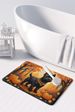 Black Cairn Terrier Fall Memory Foam Kitchen Mat Machine Washable Anti-Fatigue Mat Cushion Comfort Bath Mat Or Kitchen Rug_maomaolike.com
