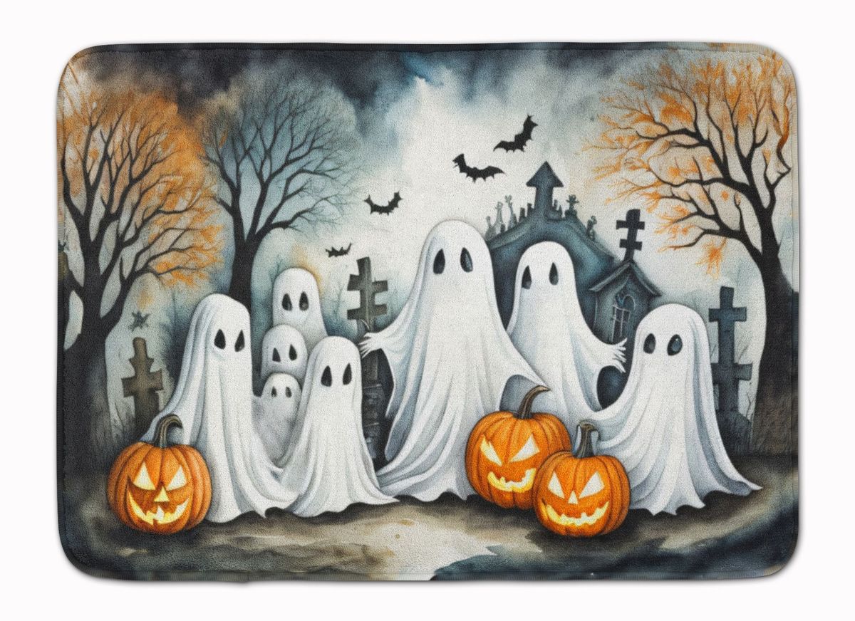 Ghosts Spooky Halloween Memory Foam Kitchen Mat Machine Washable Anti-Fatigue Mat Cushion Comfort Bath Mat Or Kitchen Rug_maomaolike.com