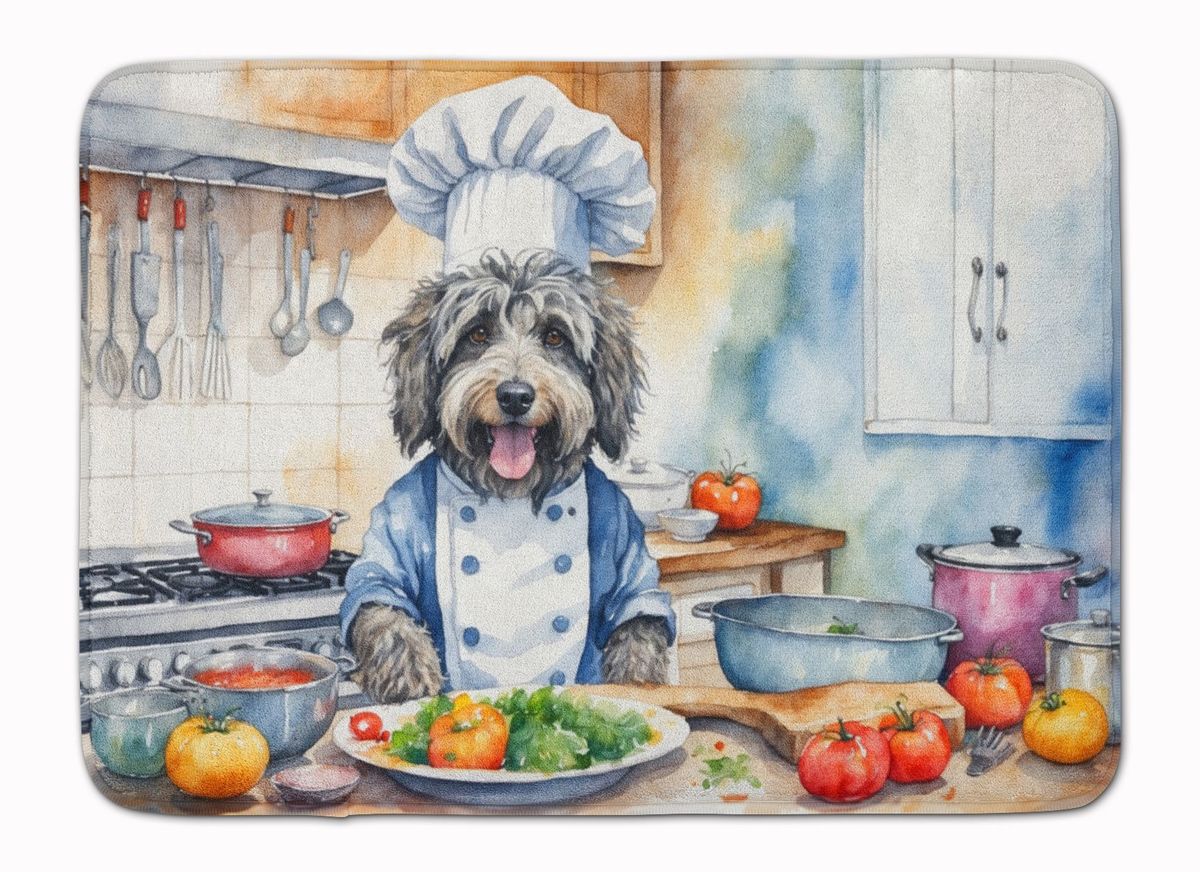 Bergamasco Sheepdog The Chef Memory Foam Kitchen Mat Machine Washable Anti-Fatigue Mat Cushion Comfort Bath Mat Or Kitchen Rug_maomaolike.com