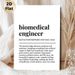 Biomedical Engineer Definition Painting Poster, Minimalist Typographic Text Poster, Professional Career-themed Decor Suitable For Office, Home_maomaolike.com
