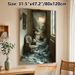 Surreal Coastal Interior Painting Poster, Dramatic Surreal Scene With Waves Spilling From Artwork Into Room Poster, Unique Immersive Decor Ideal For_maomaolike.com