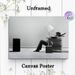 Surreal Fatigued Businessman Painting Poster, Monochrome Surreal Visual Illusion Scene Poster, Unique Artistic Decor With Playful Concept, Suitable_maomaolike.com