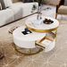 Modern Round Nesting Coffee Table With Drawers In White_maomaolike.com