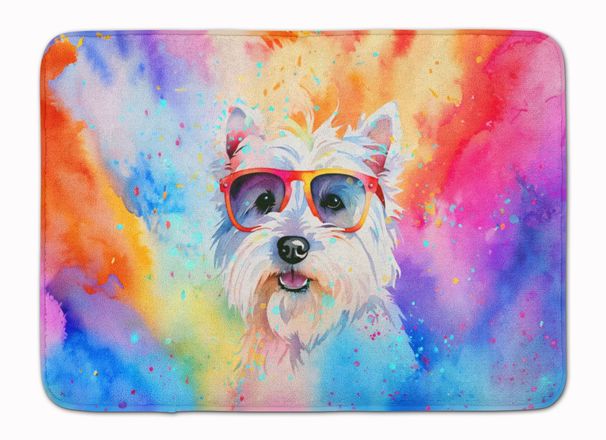 Westie Hippie Dawg Memory Foam Kitchen Mat Machine Washable Anti-Fatigue Mat Cushion Comfort Bath Mat Or Kitchen Rug_maomaolike.com