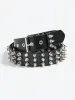 1pc Women's Cool Punk Style Rivets Decorated Heavy Metal Dark Belt_maomaolike.com