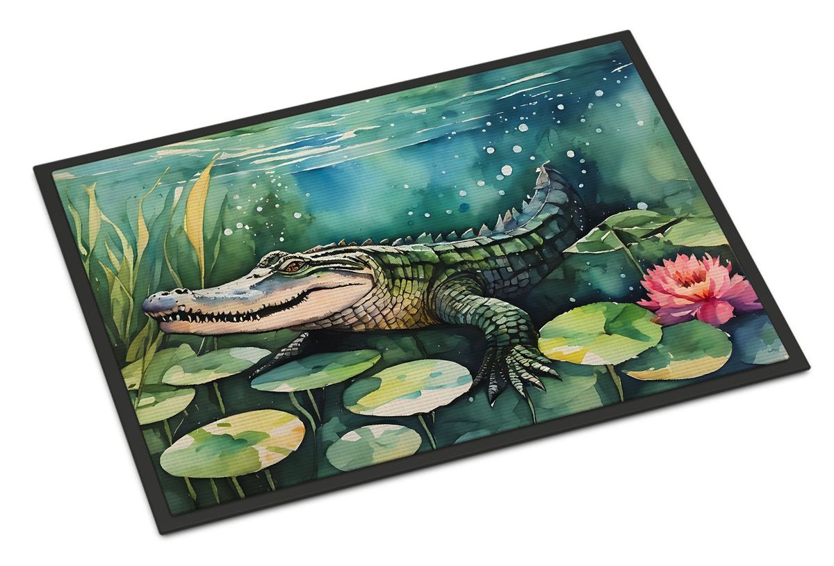 Alligator Doormat Front Door Mat Indoor Outdoor Rugs For Entryway, Non Slip Washable Low Pile, 24H X 36W_maomaolike.com
