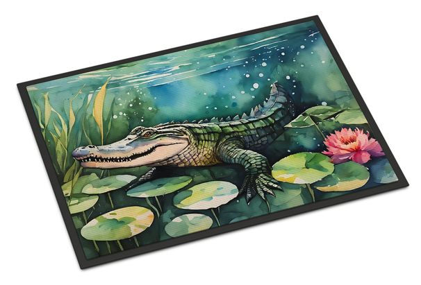 Alligator Doormat Front Door Mat Indoor Outdoor Rugs For Entryway, Non Slip Washable Low Pile, 24H X 36W_maomaolike.com