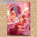 Pink Glam Doll At Vanity Painting Poster, Dreamy Feminine Makeup Scene Poster, Charming Feminine Decor Ideal For Bedroom, Dressing Room_maomaolike.com