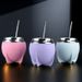 LUSQI 280ml Yerba Mate Cup Comes With 1 Straw Portable Insulation Stainless Steel Water Bottle Suitable For Indoor_maomaolike.com