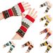 Unisex Christmas tree gloves Colorful warm half-finger cuffs Christmas knitted acrylic wool gloves_maomaolike.com