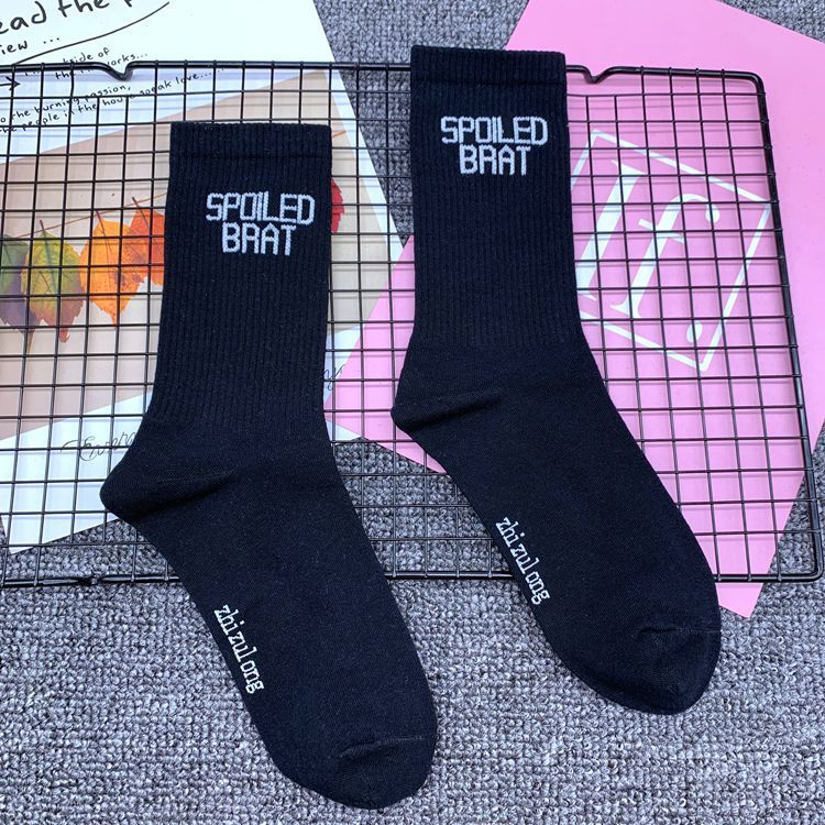 Unisex Men's midtube preppy street hipster ins women's long socks Sports hip hop street socks_maomaolike.com