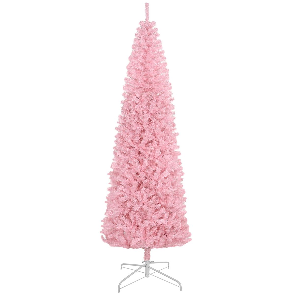 8ft Pencil Christmas Tree, Unlit Artificial Christmas Tree Slim Douglas Fir Xmas Tree With Realistic Branches, Halloween Tree With 1168 Tips_maomaolike.com