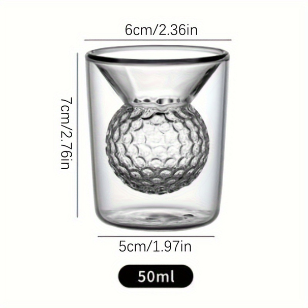 Golf Double-layer Glass Cup, High Borosilicate Thick Glass Water Cup, Transparent And Heat-insulating Milk Beverage Cup_maomaolike.com