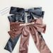 Solid color velvet bow ribbon hairpin female back of the head spring clip velvet hair accessories E275_maomaolike.com