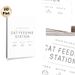 Cat Feeding Station Painting Poster, Minimalist Line-art Style Poster, Clear Signage For Cat Feeding Area, Ideal For Home Pet Corner Or Kitchen Wall_maomaolike.com