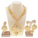 Newest Italian Golden Jewelry Set Woman Large Necklace Banquet Wedding Party Accessories Big Pendant_maomaolike.com
