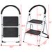 2.75 Feet Folding Step Stool With Iron Frame And Anti-Slip Pedals_maomaolike.com