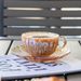 Striped Latte Cup, Coffee Cup Plate, Vintage Glass Flower Tea Cup Set_maomaolike.com