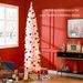 Tall Pre-Lit Slim Noble Fir Artificial Christmas Tree With Warm White LED Lights And Branch Tips, For Christmas Decoration_maomaolike.com
