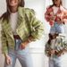 Women's Clothing New 2024 Fashion Suit Collar Plaid Printed Wool Coat_maomaolike.com