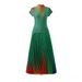 Women's Clothing rainbow print short sleeved loose skirt women's two piece suit_maomaolike.com