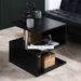 20" Modern End Table, Accent Side Table, S-Shaped Coffee Table With Storage Shelf And Steel Poles, Black_maomaolike.com