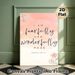 Bible Verse Psalm 139:14 Painting Poster, Soft Watercolor Style With Delicate Floral Accents Poster, Inspirational Religious Quote Decor For Bedroom_maomaolike.com