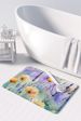Lavender In Watercolor Memory Foam Kitchen Mat Machine Washable Anti-Fatigue Mat Cushion Comfort Bath Mat Or Kitchen Rug_maomaolike.com