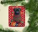 Black Pug Holiday Christmas Porcelain Ornament Christmas Tree Hanging Decorations For Home Christmas Holiday, Rectangle, Gift, Multicolor_maomaolike.com