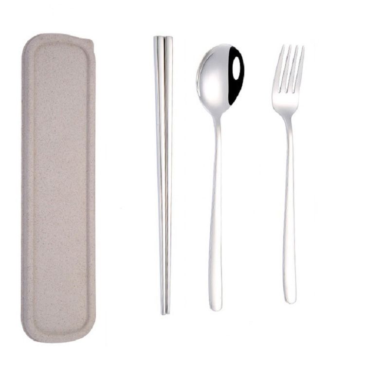 3pcs / Set Portable Stainless Steel Tableware_maomaolike.com