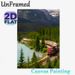 Mountain Railway Scenery Painting Poster, Vivid Riverside Forest & Snow-capped Mountain Scene Poster, Infuses Serene Natural Ambiance, Suitable For_maomaolike.com