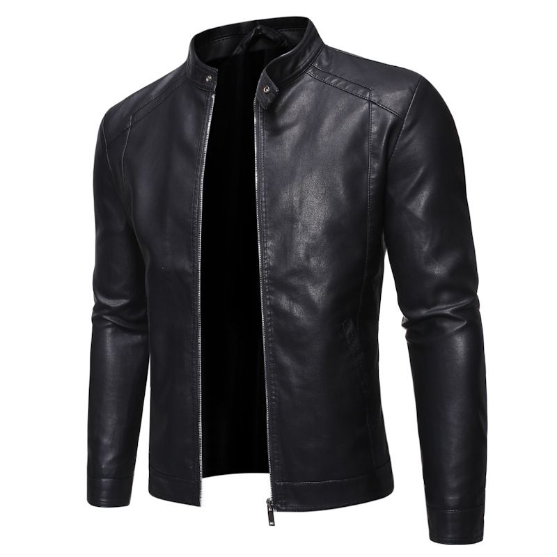 Men's leather jacket Men's autumn/winter motorcycle casual coat men's_maomaolike.com