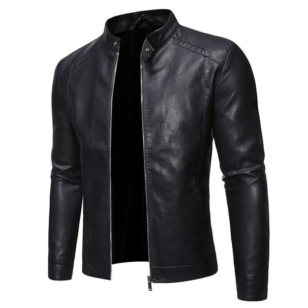 Men's leather jacket Men's autumn/winter motorcycle casual coat men's_maomaolike.com