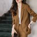 Women's Clothing Red simple fashion suit suit women's suit jacket high waist straight fashion_maomaolike.com