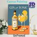 Gin And Tonic Themed Painting Poster, Vibrant Retro Cocktail Illustration Poster, Elegant Wall Decor Ideal For Bars, Dining Rooms And Home_maomaolike.com