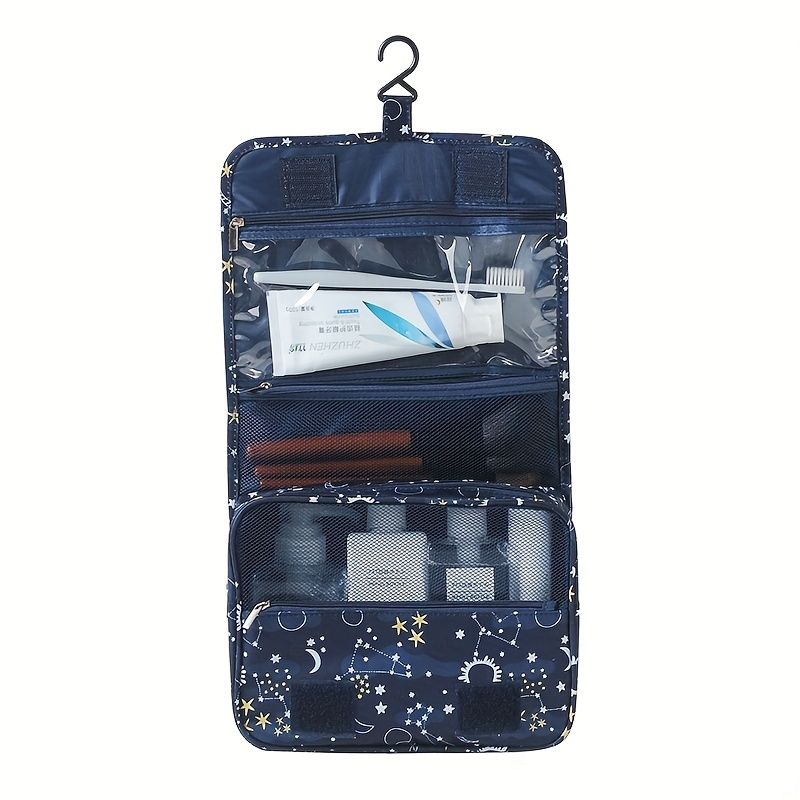 Hanging Travel Toiletry Bag, Waterproof Foldable Cosmetic Organizer With Hook, Portable For Gym Swimming & Hotel Use_maomaolike.com