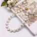Curtain Tiebacks New Simple No-Drill Shell Rose Shape Pearl Chain Magnetic Luxury_maomaolike.com