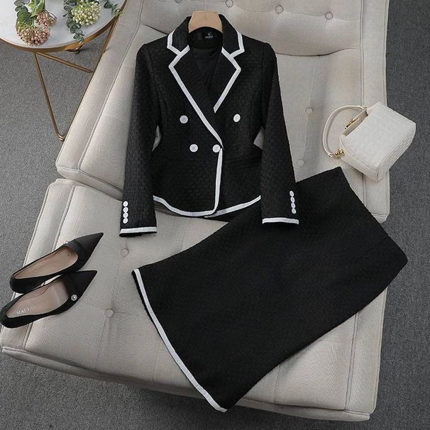 Women's Clothing tweed fishtail skirt suit fashionable temperament professional suit formal wear_maomaolike.com