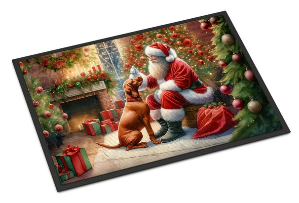 Vizsla And Santa Claus Doormat Front Door Mat Indoor Outdoor Rugs For Entryway, Non Slip Washable Low Pile, 24H X 36W_maomaolike.com