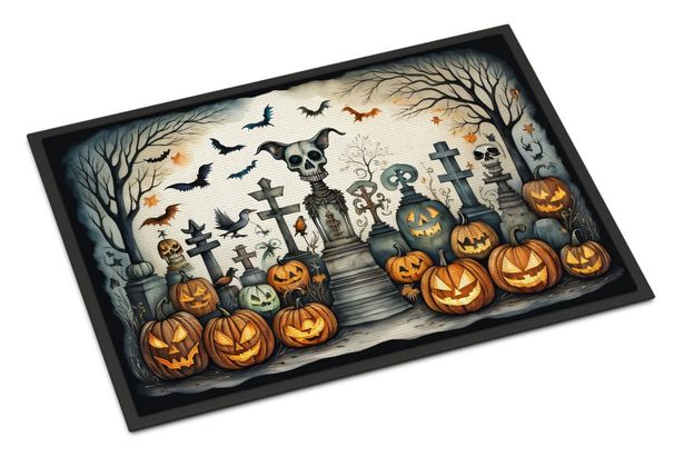 Pet Cemetery Spooky Halloween Doormat Front Door Mat Indoor Outdoor Rugs For Entryway, Non Slip Washable Low Pile, 24H X 36W_maomaolike.com
