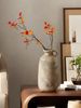 1pc Mid-Century Style Design Classical Ceramic Vase Thin Bottle Mouth With Handle Holding Water Vase For Central Asian Style Design Decorative Vase_maomaolike.com
