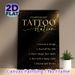 Temporary Tattoo Station Painting Poster, Elegant Glittery Black & Gold Style Poster, Clear Step-by-step Guide For Applying Temporary Tattoos, Ideal_maomaolike.com