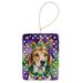 American Foxhound King Of Mardi Gras Porcelain Ornament Christmas Tree Hanging Decorations For Home Christmas Holiday, Rectangle, Gift, Multicolor_maomaolike.com