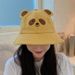 Hot Sale RICYGVM Cartoon Bear Women Fisherman Cap Wide Brim Sunscreen Bucket Hat Soft Cotton Visors Cute Ear Girls Panama Basin_maomaolike.com