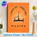 Pilates Themed Painting Poster, Warm Orange Minimalist Pilates Scene Poster, Inspirational "Stronger Core - Stronger Mind" Quote, Ideal For Home Gym_maomaolike.com