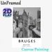 Bruges Belgium Canal Painting Poster, Monochrome Vintage European Waterscape Poster, Tranquil Riverside Town Decor Ideal For Living Room, Bedroom And_maomaolike.com