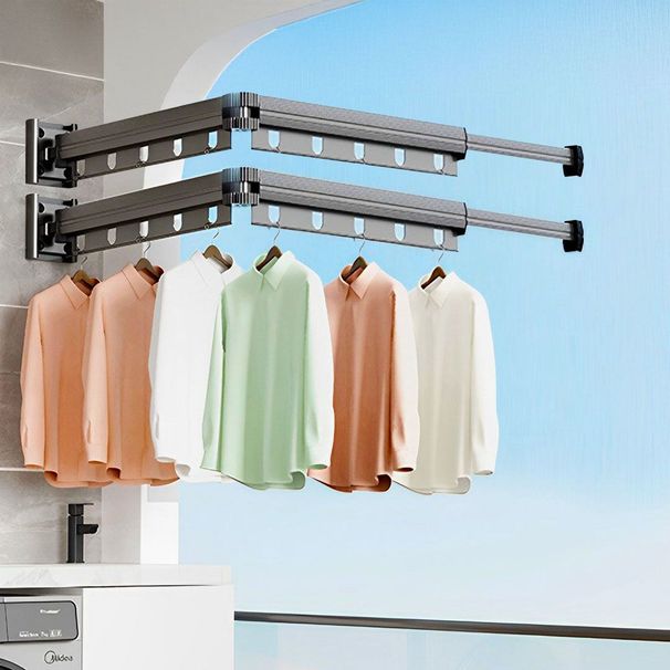 SOGA 2X 127.5cm Wall-Mounted Clothing Dry Rack Foldable Hanger_maomaolike.com