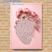 Islamic 99 Names Of Allah Heart-shaped Painting Poster, Soft Pink Floral Delicate Arabic Calligraphy Poster, Elegant Religious Decorative Piece Ideal_maomaolike.com