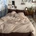 INS Retro Coffee Color Washed Cotton Four-Piece Simple Bed Sheet Duvet Cover Bedding Three-Piece Set_maomaolike.com